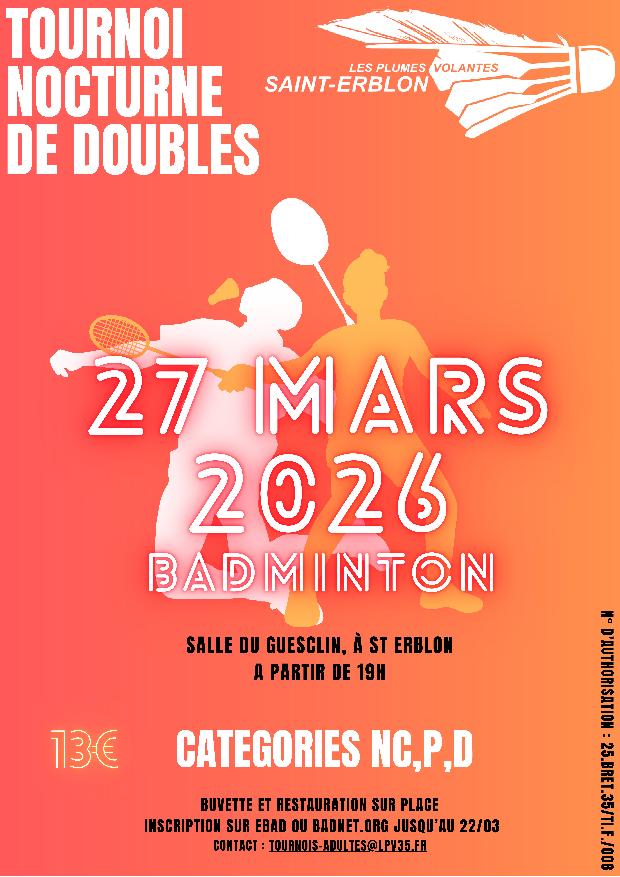 Tournoi nocturne de doubles de Saint-Erblon